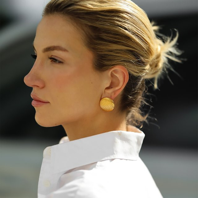 Erpels Ohrstecker Edelstahl, rund, Gold, Damen - Bild 1