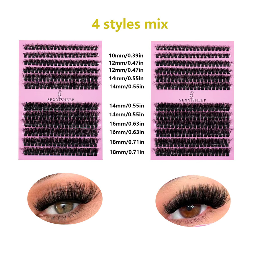 SEXYSHEEP DIY falsche Wimpern-Cluster-Erweiterungen, natürlich, Unisex - Bild 2