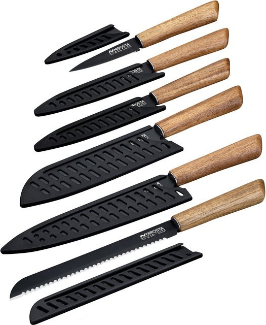 Nirosta Messer-Set Flow, 6-teilig, Schwarz und Silber - Bild 1