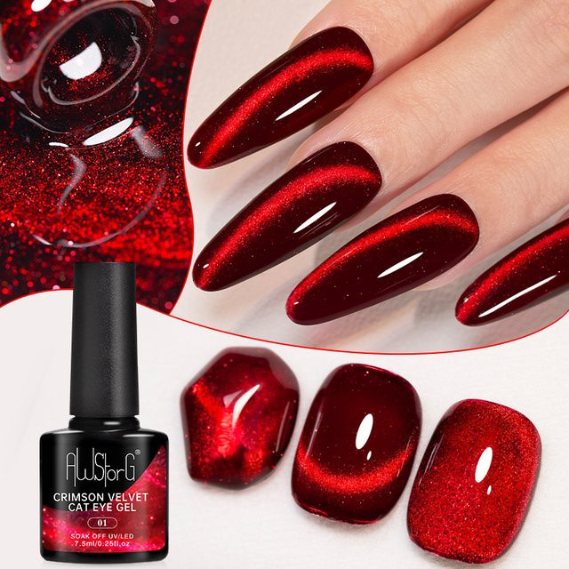 AWStorG Crimson Velvet Red-Light Magnetischer Gel-Nagellack, 7,5 ml - Bild 1