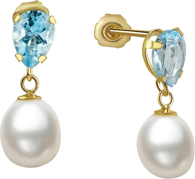 Ellen K. Ohrringe 333 Gold, Perle, Topas, Damen - Bild 1