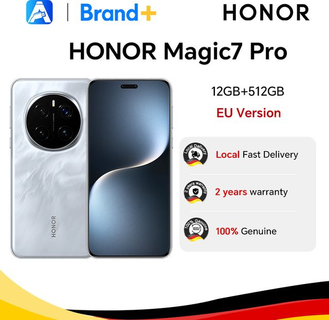 HONOR Magic7 Pro 5G Smartphone mit Snapdragon 8 Elite, 12GB RAM, 512GB Speicher, 6,8 Zoll Bildschirm, Black - Bild 1
