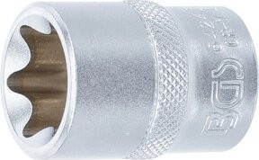 BGS Steckschlüssel-Einsatz E-Profil 6424, Antrieb Innenvierkant 12,5 mm (1/2 Zoll), Schlüsselweite E24, Silber - Bild 1