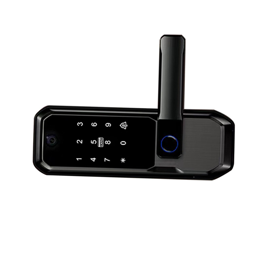 Artleeh Intelligentes Video-Türschloss mit Fingerabdruck, WiFi App-Steuerung, 3,5 Zoll HD-Kamera und Touchscreen-Tastatur in Schwarz - Bild 2