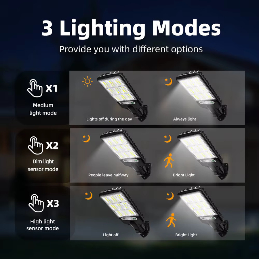 Solar Outdoor LED Flutlicht Schwarz Drahtlose Sicherheitslampe für Garten Terrasse und Einfahrt - Bild 5