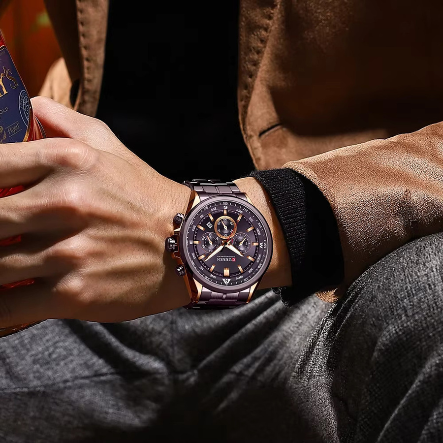 CURREN Chronographenuhr, Quarz, Edelstahl, Silber, Herren - Bild 5