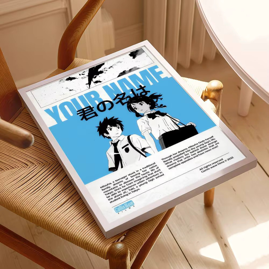 Kayou Anime Your Name Vintage-Poster, selbstklebender Retro-Kraftpapieraufkleber in Mehrfarben für deine Wanddekoration - Bild 6
