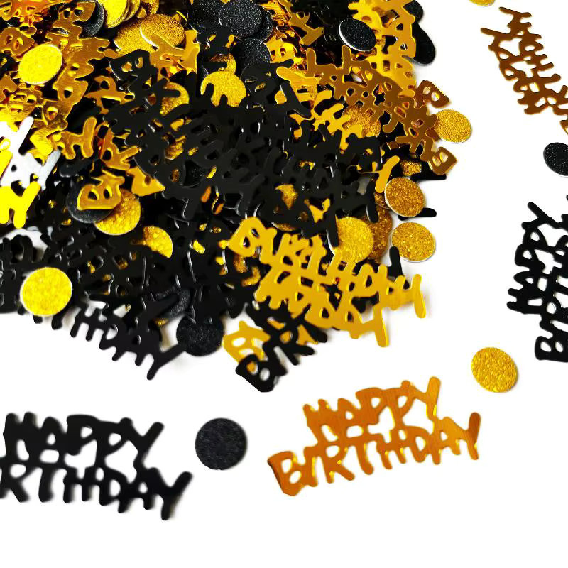 Gold und Schwarz Konfetti aus Papier mit Zahlen für Geburtstag, Hochzeit und Party, 15 g pro Beutel - Bild 2