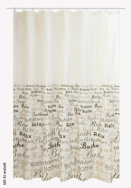 Acus Duschvorhang aus PEVA, wasserdicht und blickdicht, Grau oder Beige - Bild 1
