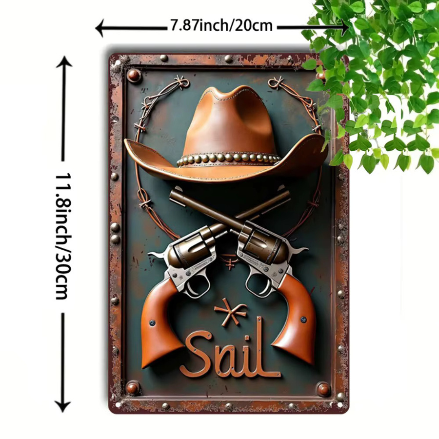 WesternCraft Vintage-Metallschild aus Aluminium für die Wanddekoration, Rechteckig, Breite: 30,0 cm, Höhe: 20,0 cm - Bild 2