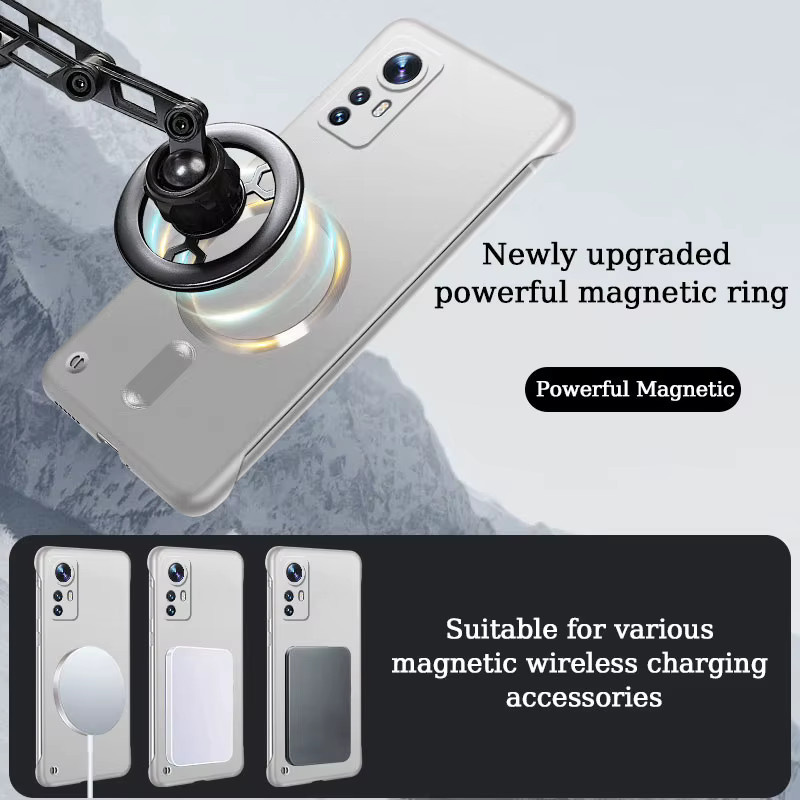 Lucky Ring Fundas Magnetische Handyhülle für Xiaomi 13 13T 12 12X 11 10 Pro Ultra Lite, Rahmenlose MagSafe kompatible PC-Abdeckung, Matt, Purple - Bild 2