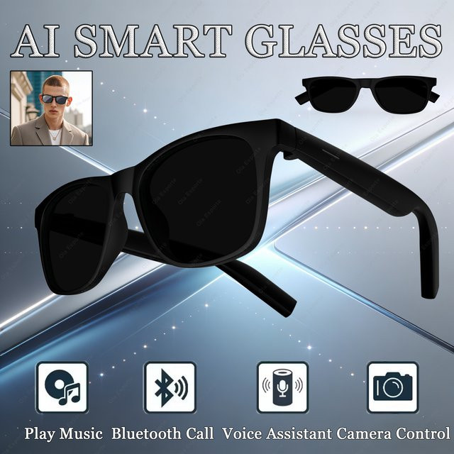Ola Esporte Bluetooth Smart-Sonnenbrille in Schwarz für Outdoor-Sport mit Musikwiedergabe und Anruffunktion - Bild 1