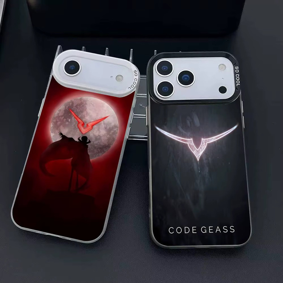 Luxus Comic Code Geass Handyhülle für iPhone 17 17Air 16 15 14 13 12 11 Pro Max Plus in Silber - Bild 3
