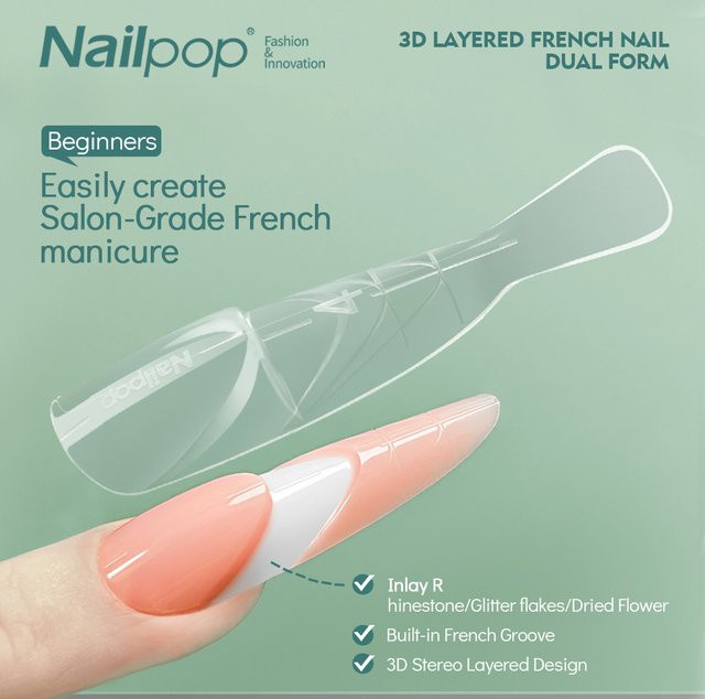 Nailpop French Nail Dual Form Oval, Transparent, Glänzend, 150 Stück - Bild 1