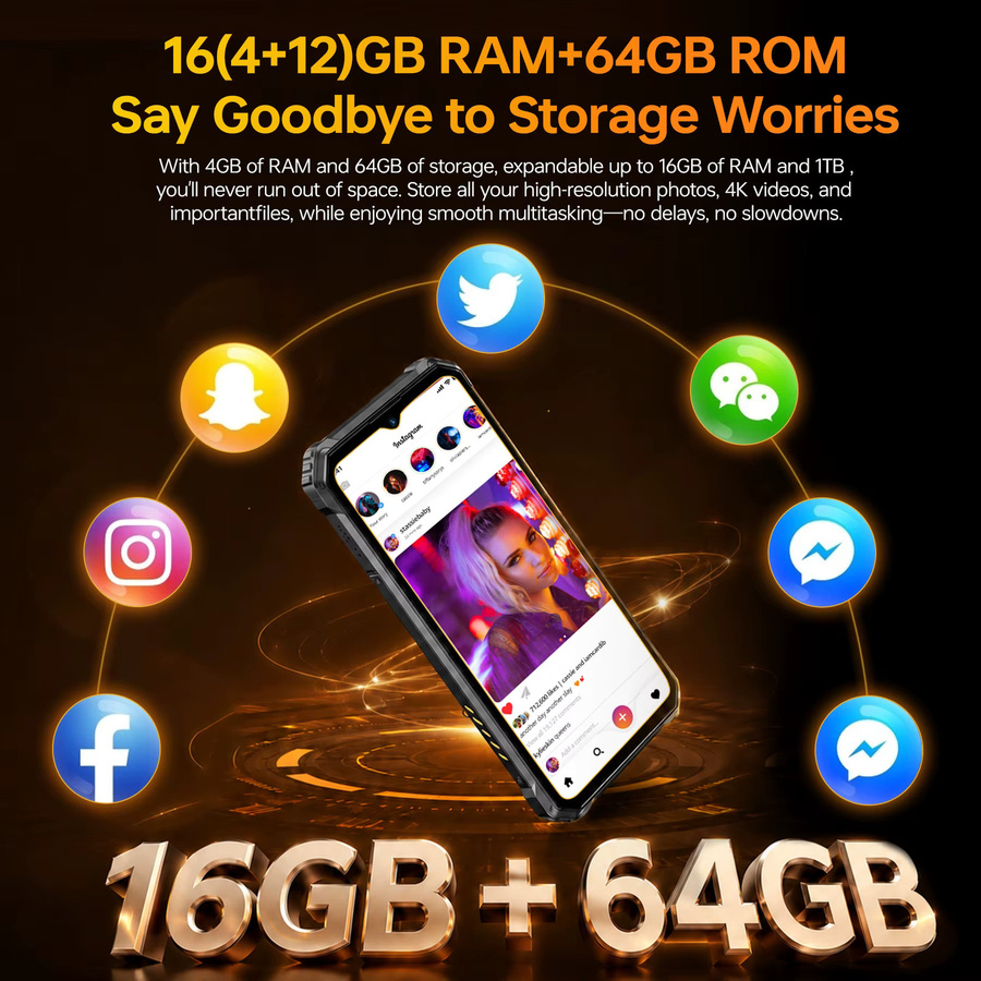 Oukitel G6 Robustes Smartphone mit 64GB Speicher, 6,52 Zoll HD-Display, 10600mAh Akku, Android, NFC und IP68/IP69K Zertifizierung - Bild 6