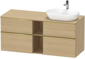 Duravit Waschtischunterschrank D-Neo in Beige und Weiß, Wandmontage, mit Schubladen und Fächern, B/T/H: 140 x 55 x 66,4 cm - Bild 1