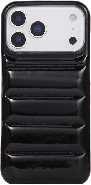 Stoßfeste iPhone 17, iPhone 17 Pro und iPhone 17 Air Handyhülle im Aurora Daunenjacke Design mit Laser-Effekt in Schwarz - Bild 1