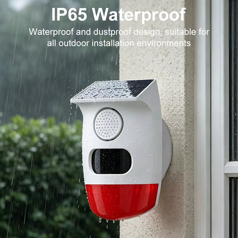PGST Solar Infrarot-Bewegungsmelder mit 120dB Alarm-Sirene für Outdoor-Haussicherheit und Wildtierschutz - Bild 6
