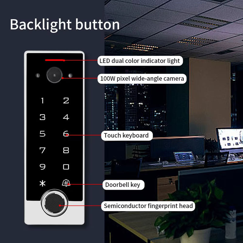 Asia-Teco Video-Gegensprechanlage mit WLAN, Fingerabdruck-Zugangskontrolle und Tastatur-Türöffner zur Steuerung über die Tuya-App ohne Monitor - Bild 4