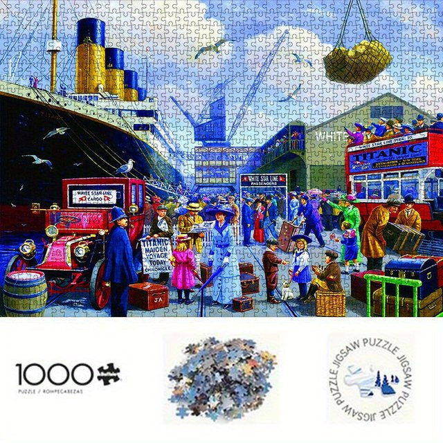 AZNM Titanic Dock Scene DIY-Papierpuzzle, 1.000 Teile, ab 14 Jahren - Bild 1