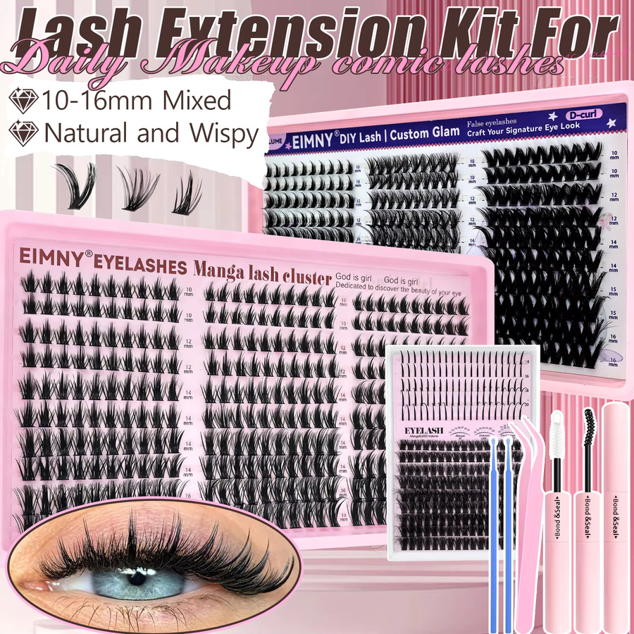Eimny Fairy Lash Clusters Kit Wimpernbüschel, 244/300 Stück, Unisex - Bild 2
