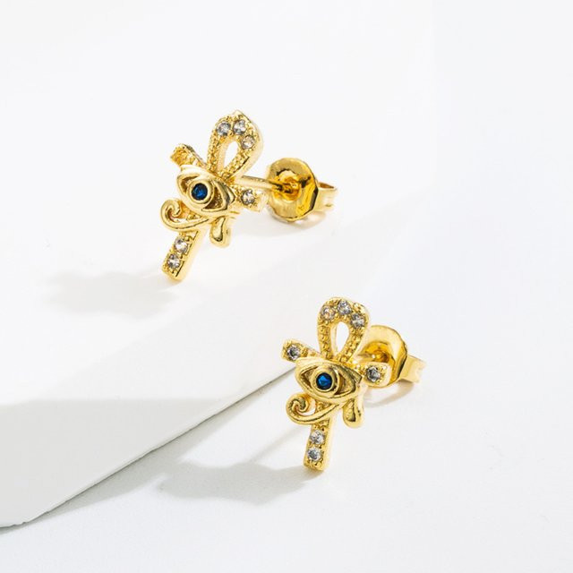 YILUOCD Ohrstecker, Gold, Zirkonia, Damen - Bild 1
