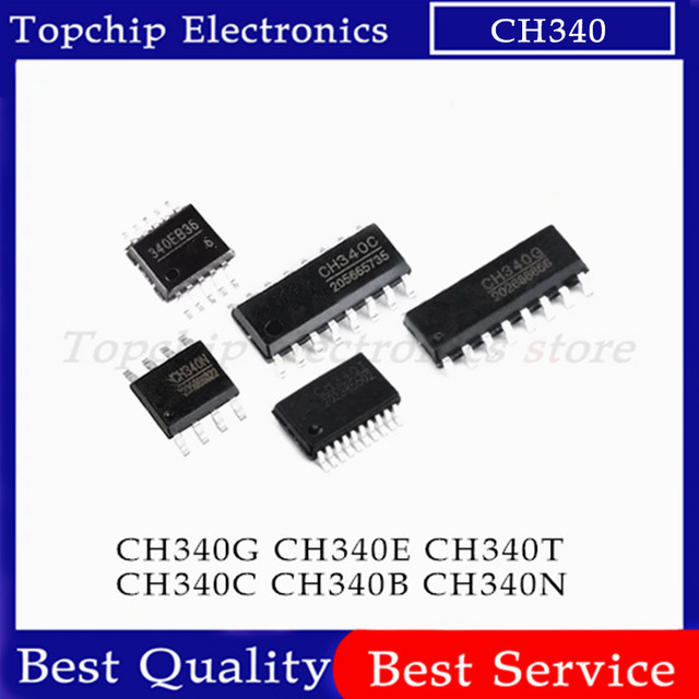 5 Stück CH340 USB auf UART Schnittstelle IC Chips in Schwarz - Bild 1