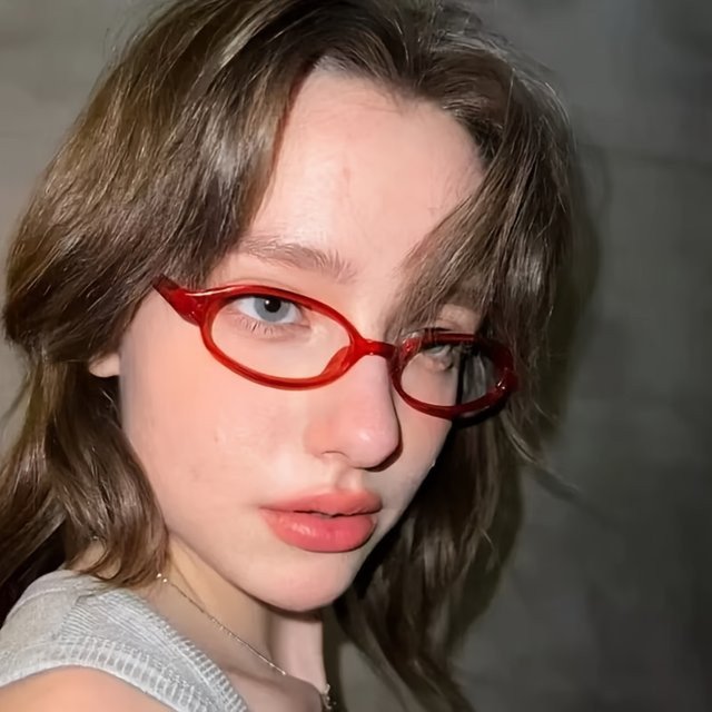DIXSG Korrektionsbrille, oval, Vollrand, rot-grün, Kunststoff, Damen, Anti-Blaulicht - Bild 1