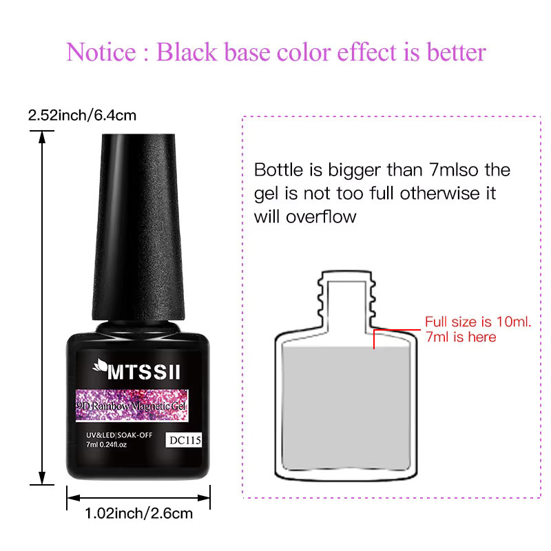 Mtssii DC115 Magnetischer Gel-Nagellack, 7 ml, Schimmernd - Bild 5