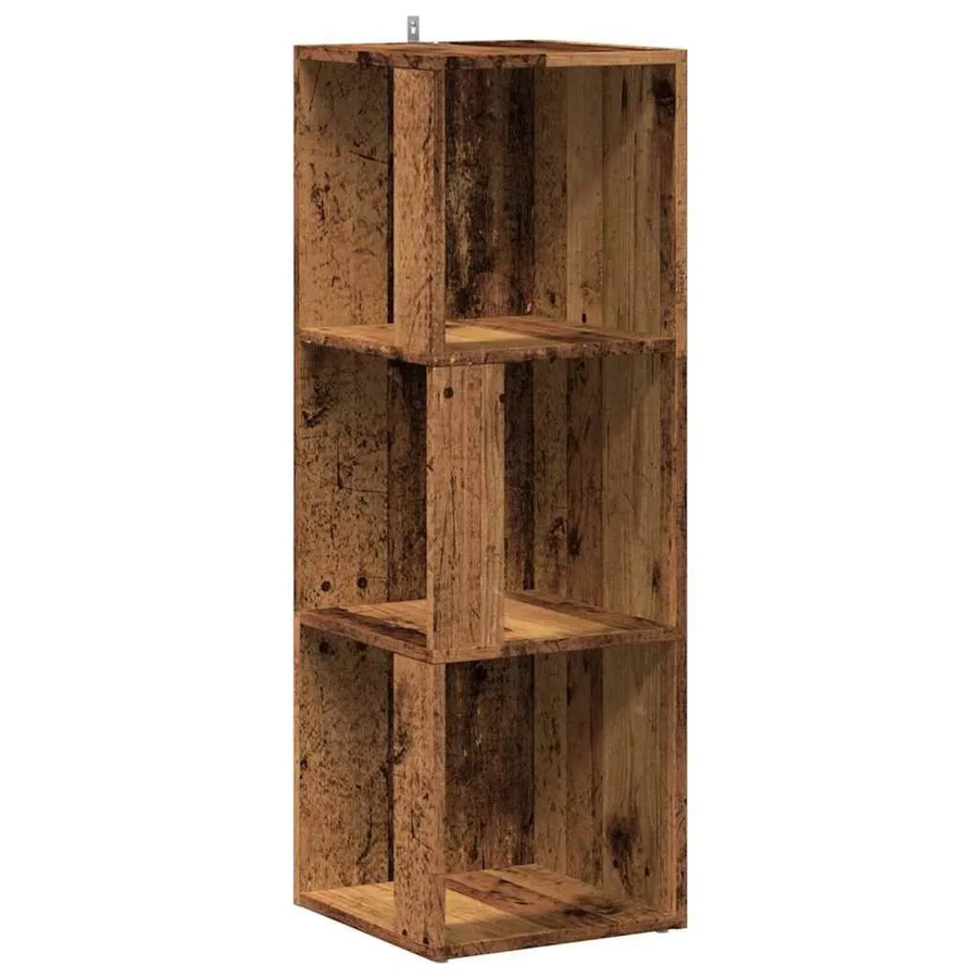 vidaXL Eckregal in Altholz-Optik braun aus Holzwerkstoff, B/T/H: 33 x 33 x 100 cm - Bild 2