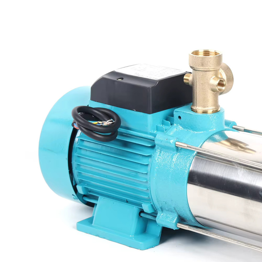 Bymaocar Kreiselpumpe für den Garten aus Edelstahl mit Manometer, 1300 W, 9,8 bar, 4000 l/h, Blau - Bild 3
