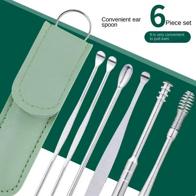 Ohrreinigung Set aus Edelstahl, 6-teilig, Unisex - Bild 1
