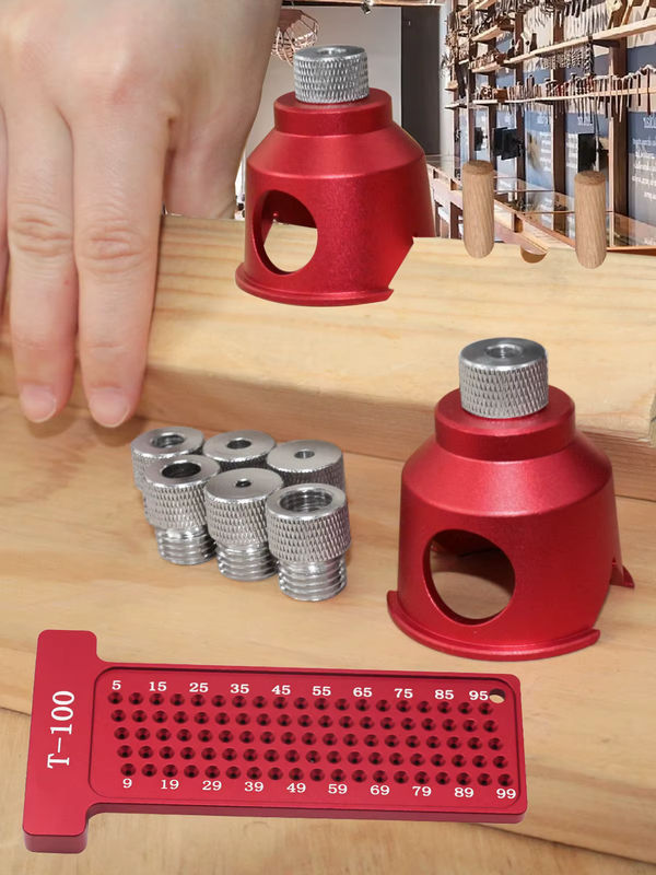JIGHOLE Vertikale Bohrführung mit 100 mm Präzisions-T-Lineal und Aluminium-Taschenloch-Jig-Buchsen für Stahlbohrmaschinen, 2–10 mm - Bild 6