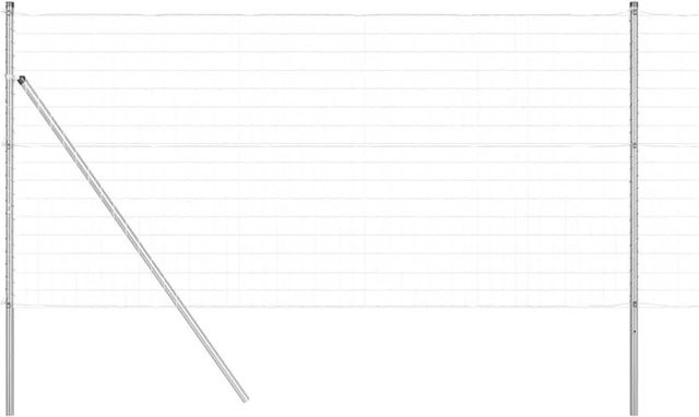 vidaXL Zaun mit Pfosten aus Stahl und PVC in Silber, B: 1 m, L: 25 m - Bild 1