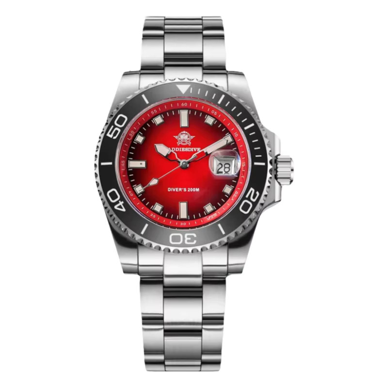 ADDIESDIVE Armbanduhr, Quarz, Edelstahl, 20 ATM, Herren, Schwarz - Bild 5
