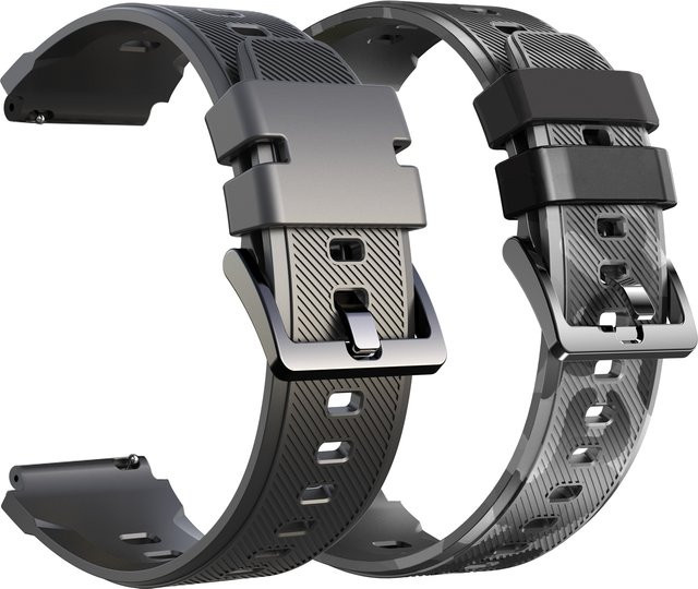 MISIRUN Uhrenarmband Silikon, Camouflage, Schwarz, 22 mm, Unisex - Bild 1