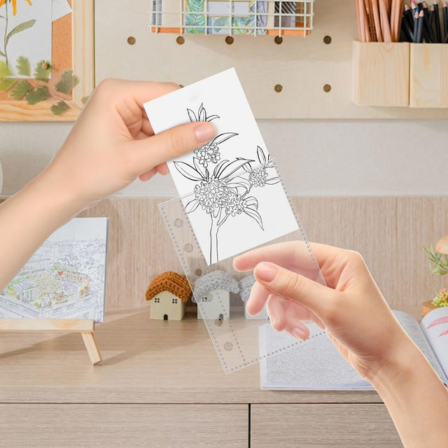 Transparente Binder-Blattschutzfolien für 6 Ringe, 10 Stück, A7, durchsichtige Dokumentenhüllen für Fotos, Quittungen und Tickets - Bild 1