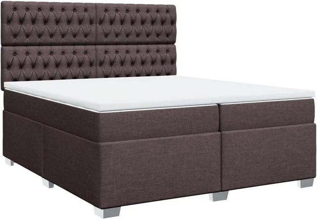 vidaXL Boxspringbett Hybrid mit Matratze und Taschenfederkern, Braun, B/T/H: 200 x 200 x 140,5 cm - Bild 1