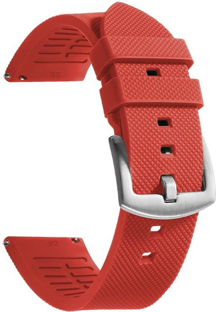 TolTales Uhrenarmband Silikon, Schnellverschluss, Rot, 20mm, 22mm, Unisex - Bild 1