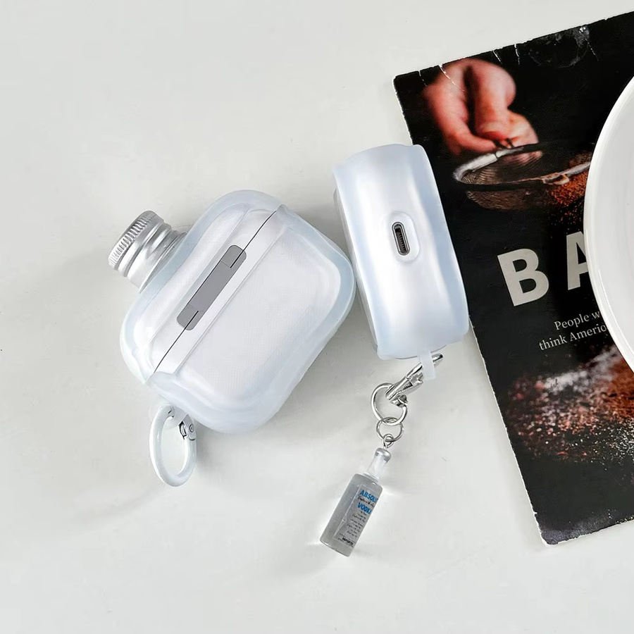 Kreative Wodka-Flaschen-Schutzhülle für Apple AirPods Pro 2, 3, 1 sowie AirPods 4, Bluetooth-Kopfhörer-Abdeckung für die Ladebox - Bild 6