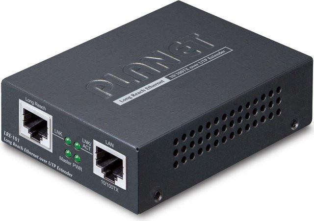 PLANET Ethernet over LAN Netzwerksender und -empfänger LRE-101 Schwarz mit 1-Port 10/100TX RJ-45 - Bild 1