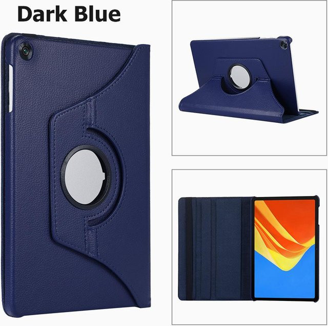 360 Grad drehbare Schutzhülle für Samsung Galaxy Tab S10 FE, S9, S8, S7 und Galaxy Tab A9 Plus, A8, A7, Farbe: Dunkelblau - Bild 1