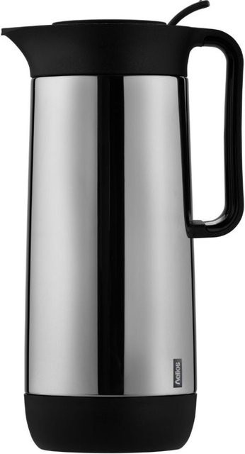 Helios Isolierkanne Contur Push matt in Silber, rund, 1 l, Höhe: 28,3 cm - Bild 1