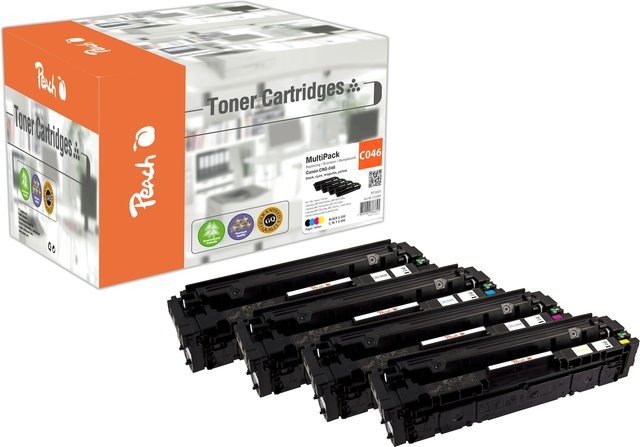 Peach HP 046 Toner-Set für Canon CRG-046 und Canon i-SENSYS LBP-650, 4er-Pack (Schwarz und Mehrfarbig), wiederaufbereitet - Bild 1