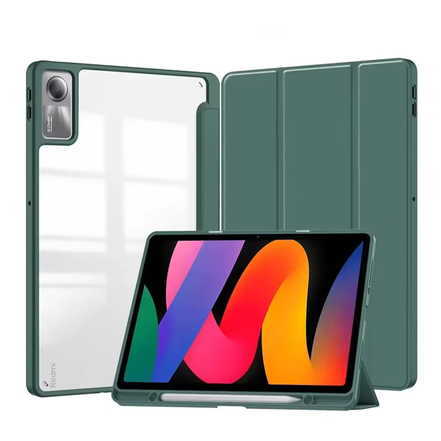 Stoßfeste Schutzhülle mit Stifthalter für Xiaomi Redmi Pad 2 Pro 11 / 12,1 Zoll und Redmi Pad SE 11 / 8,7 Zoll in Schwarz und Grün - Bild 2