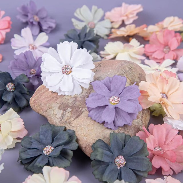 Künstliche Seiden-Gänseblümchen für DIY-Dekorationen und Hochzeitsarrangements, Mehrfarbig - Bild 1