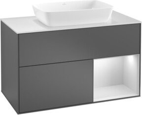 V&B Waschtischunterschrank Finion 100 Wandbeleuchtung in Lackoptik, Breite: 100 cm, Höhe: 50,1 cm, Tiefe: 50,1 cm - Bild 1