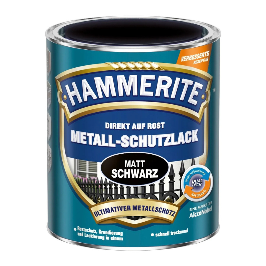 Hammerite Metall-Schutzlack Schwarz matt 2,5 l - Bild 2