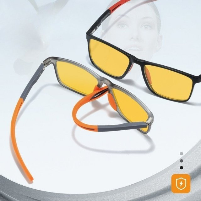 Nachtsichtbrille Unisex, Vollrand, rechteckig, Kunststoff, gelb - Bild 1