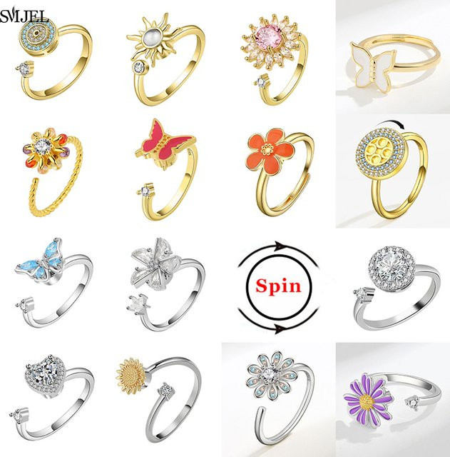 SMJEL Angst Ring, Kristall, Gold, Damen - Bild 1
